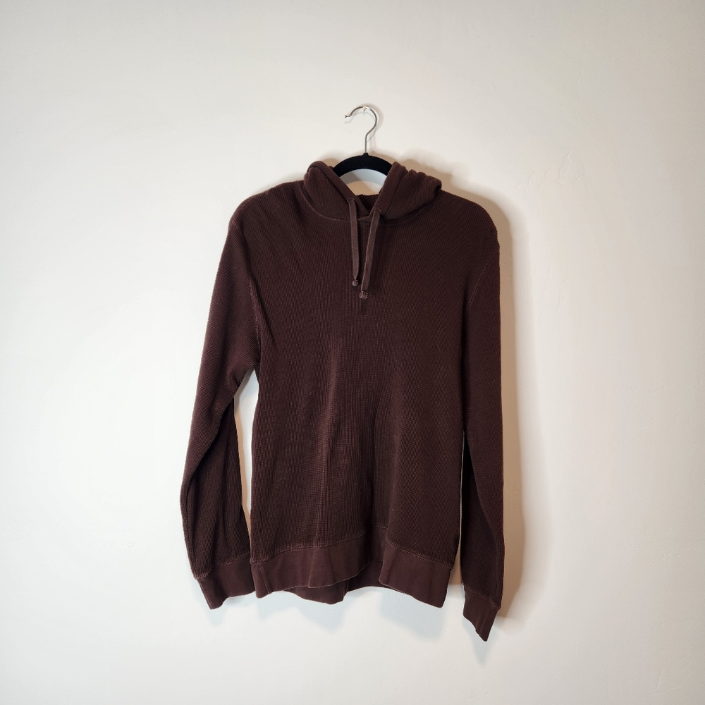 Everlane The Waffle-Knit Hoodie In Coffee Brown Size Medium - Picture 2 of 6